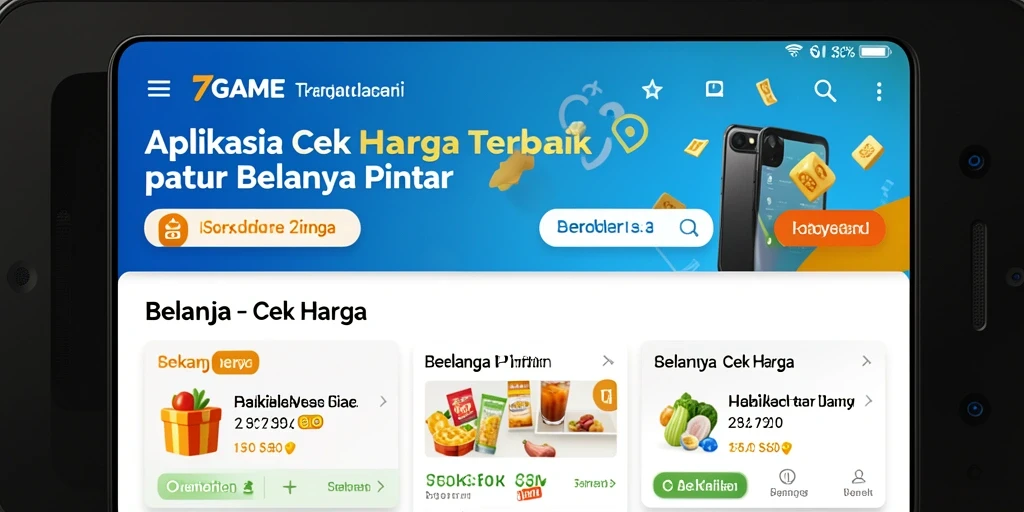Antarmuka 7GAME menampilkan fitur Cek Harga yang mudah digunakan.