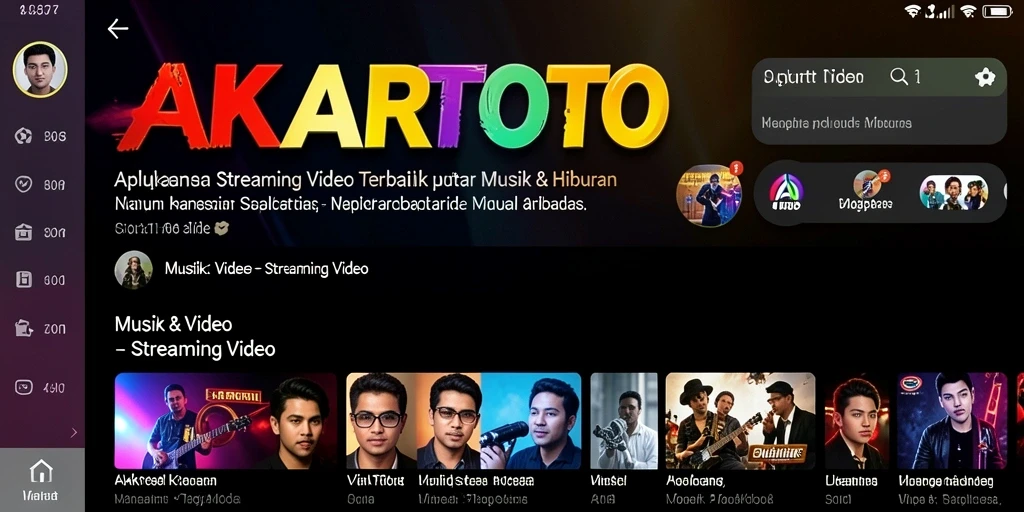 Tampilan modern dan intuitif dari aplikasi Streaming Video AKARTOTO.