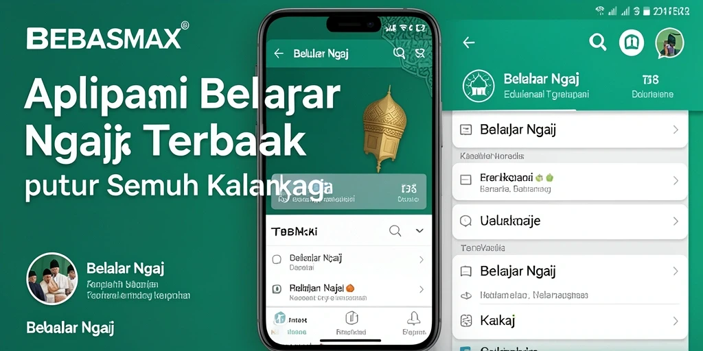Tampilan antarmuka <strong>BEBASMAX</strong> yang sederhana dan menarik untuk belajar Ngaji.