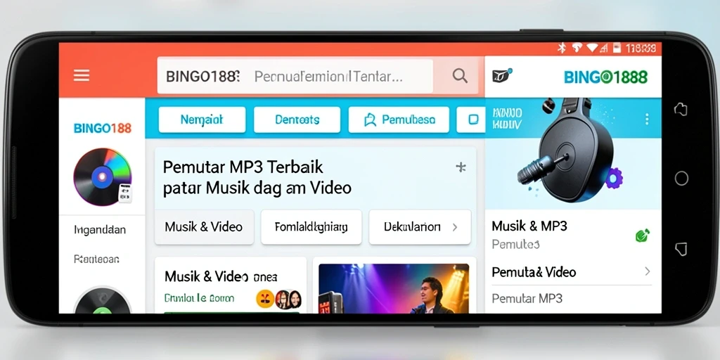 Antarmuka elegan BINGO188 saat memutar lagu.