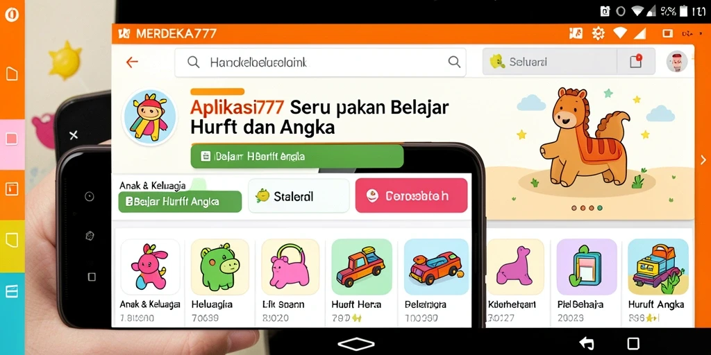 Tampilan antarmuka MERDEKA777 yang colorful dan interaktif.