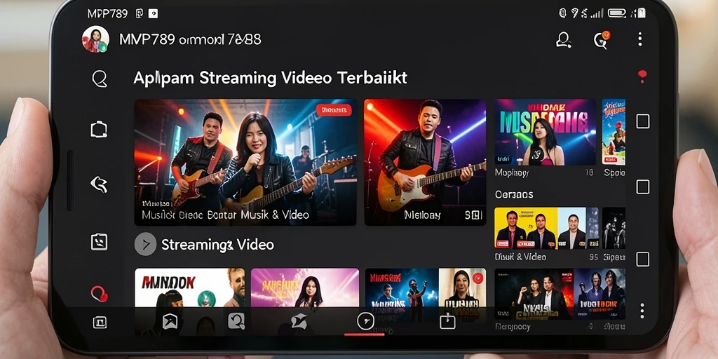 Tampilan antarmuka MVP789 yang sederhana dan modern untuk streaming video.